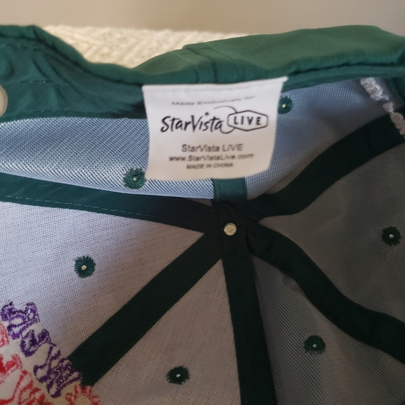 CUTE WOMANS FLOWER POWER CRUISE GREEN CAP. ADJUSTABLE. EMBROIDERED - Picture 4 of 6